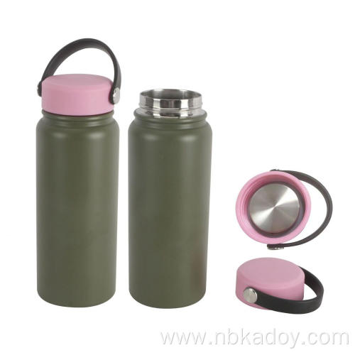 PORTABLE HANDLE STAINLESS STEEL THERMOS CUP